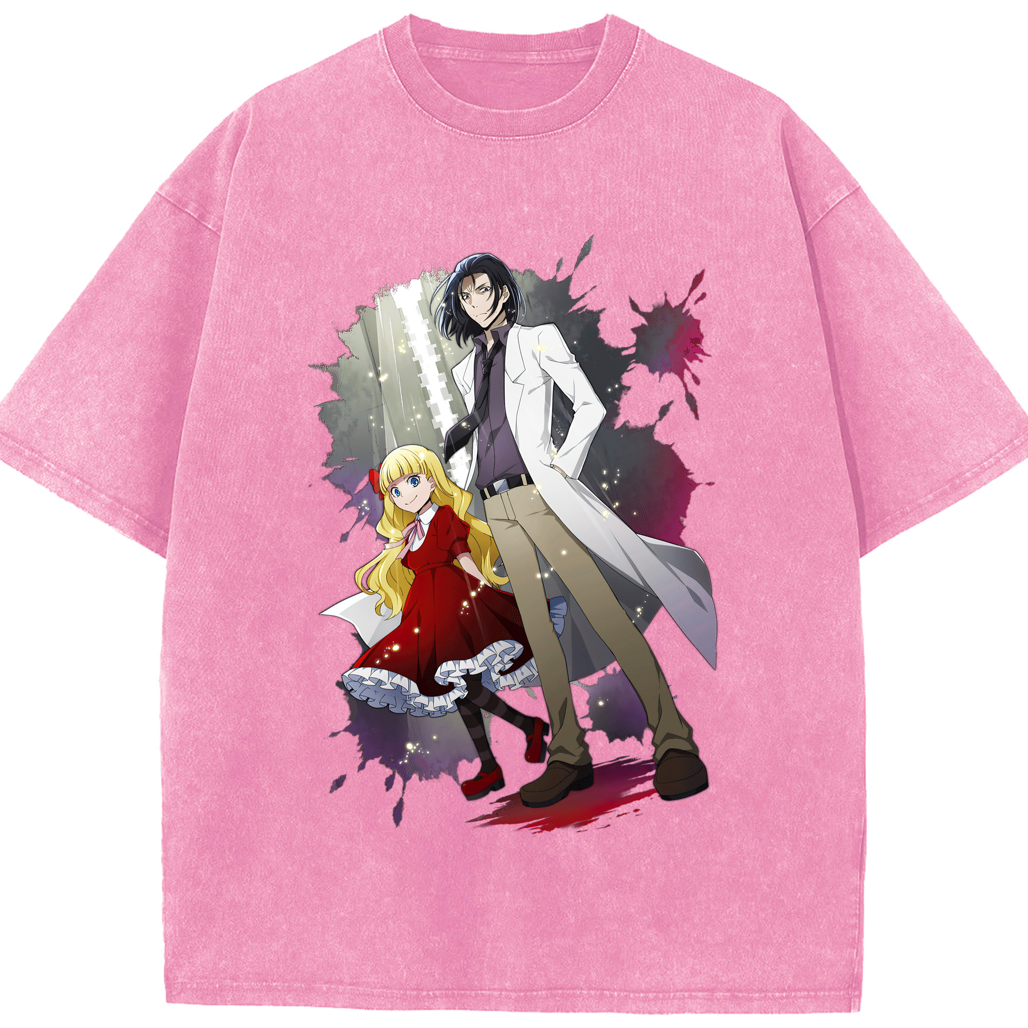 （画像用） 文豪ストレイドッグス Bungo Stray Dogs 綿100% ヴィンテージ風 半袖Tシャツ（フロントプリント）
